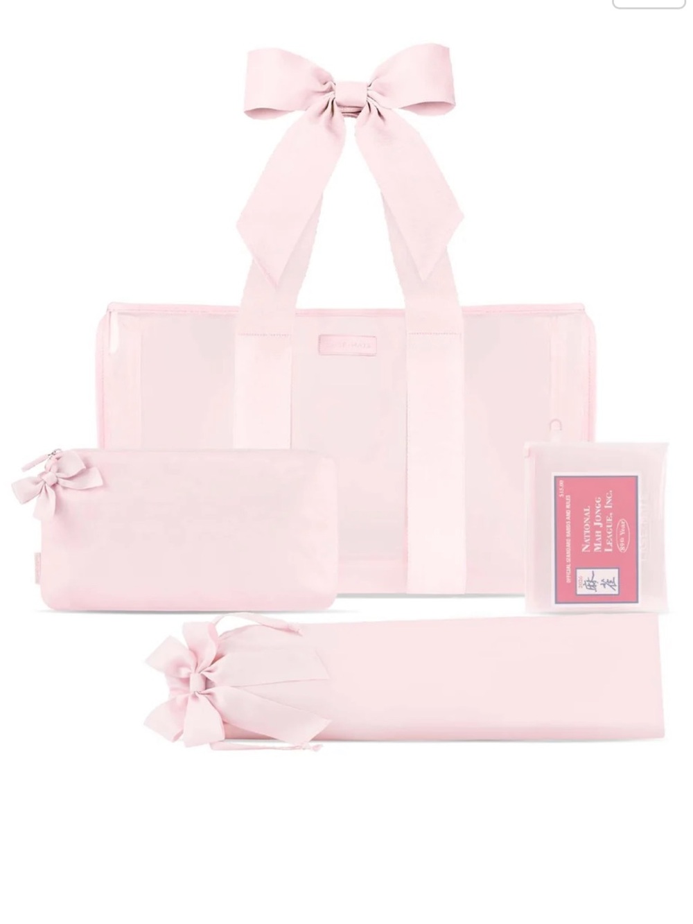 Case mate Ballet Pink Bow mahjong jelly tote set